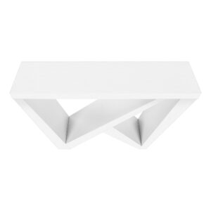 32" White Wood Abstract End Table