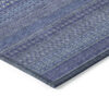 3' X 5' Navy Blue Striped Washable Non Skid Indoor Outdoor Area Rug