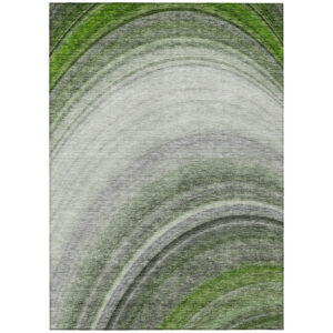 10' X 14' Green And Artichoke Green Abstract Washable Indoor Outdoor Area Rug