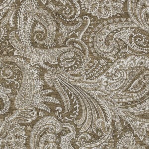 5' X 8' Chocolate Beige And Ivory Paisley Washable Indoor Outdoor Area Rug