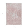 3' X 5' Pink Blush And Ivory Abstract Washable Indoor Outdoor Area Rug