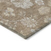 5' X 8' Copper And Beige Floral Washable Indoor Outdoor Area Rug