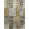 10' X 14' Brown Gold And Taupe Striped Washable Indoor Outdoor Area Rug