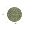 8' Olive Green Artichoke Green And Ivory Round Floral Washable Indoor Outdoor Area Rug