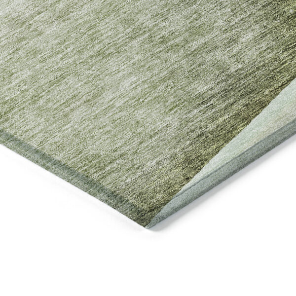 3' X 5' Artichoke Green And Gray Floral Washable Indoor Outdoor Area Rug