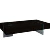 53" Black And Clear Wood And Glass Sled Coffee Table