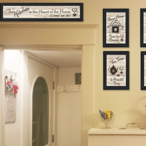 Set Of Five Kitchen Friendship Collection Ii 2 Black Framed Print Kitchen Wall Art