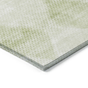 8' Runner Mint Green Geometric Washable Non Skid Indoor Outdoor Runner Rug
