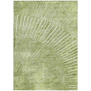 10' X 14' Sage Abstract Washable Non Skid Indoor Outdoor Area Rug