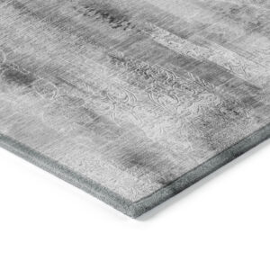 8' X 10' Gray Washable Non Skid Indoor Outdoor Area Rug