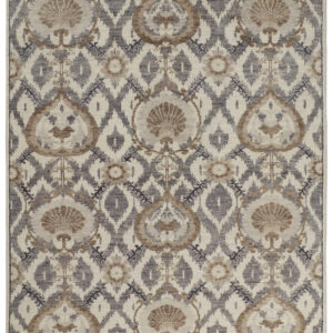 10' X 13' Ivory Gray And Taupe Wool Floral Hand Knotted Stain Resistant Area Rug