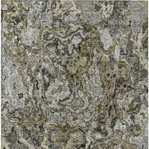 10' X 14' Brown Beige And Tan Abstract Washable Indoor Outdoor Area Rug