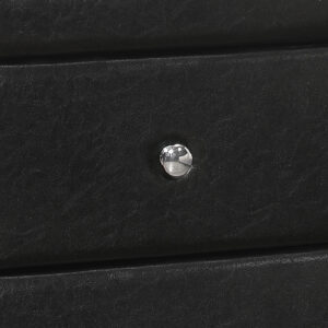 21" Black Faux Leather Two Drawer Nightstand