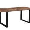 78" Dark Brown And Black Solid Wood Sled Base Dining Table