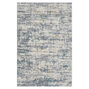 5' x 8' Blue and Ivory Abstract Area Rug