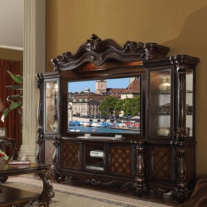 74" Dark Brown Solid Wood