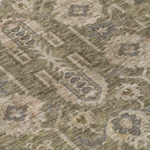 5' X 8' Brown Gray And Charcoal Oriental Washable Indoor Outdoor Area Rug
