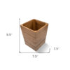 10" Traditional Solid Teak Small Waste Basket