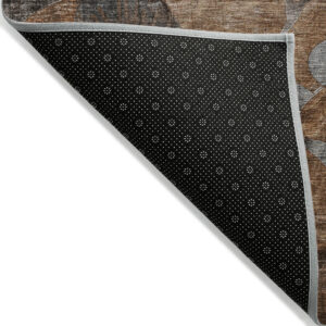 3' X 5' Chocolate Terracotta and Ivory Abstract Washable Indoor Outdoor Area Rug