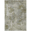 9' X 12' Green Abstract Washable Non Skid Indoor Outdoor Area Rug