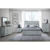 24" Gray And Black Two Drawer Wood Nightstand