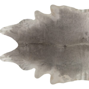 6' x 7' White and Gray Cowhide Hand Knotted Area Rug