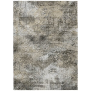 8' X 10' Beige Taupe And Gray Abstract Washable Indoor Outdoor Area Rug