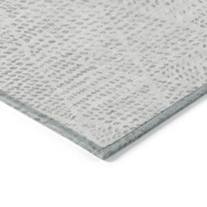 10' X 14' Silver And Ivory Geometric Washable Indoor Outdoor Area Rug