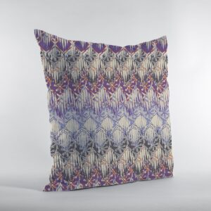 16” Magenta Cream Hatch Zippered Suede Throw Pillow