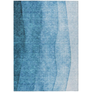 8' X 10' Teal Blue Aqua And Turquoise Ombre Washable Indoor Outdoor Area Rug