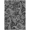 3' X 5' Black Gray And White Paisley Washable Indoor Outdoor Area Rug