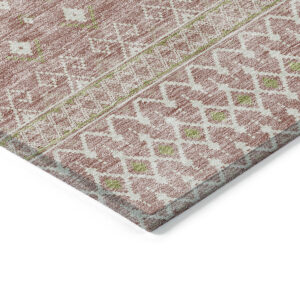 5' X 8' Blush Gold And Ivory Tribal Washable Indoor Outdoor Area Rug