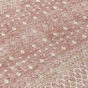 9' X 12' Blush Gold And Ivory Tribal Washable Indoor Outdoor Area Rug
