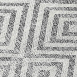 5' X 8' Gray Silver And Ivory Geometric Washable Indoor Outdoor Area Rug