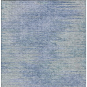 5' X 8' Denim Blue And Sky Blue Abstract Washable Indoor Outdoor Area Rug