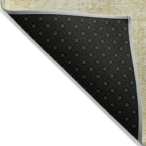 5' X 8' Gold Ivory And Beige Abstract Washable Indoor Outdoor Area Rug