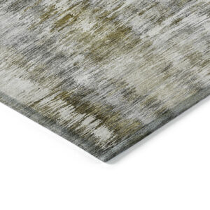 5' X 8' Brown And Taupe Abstract Washable Indoor Outdoor Area Rug