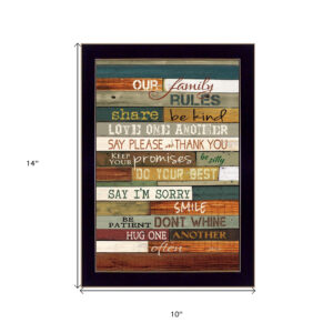 Our Family Rules 1 Black Framed Print Wall Art