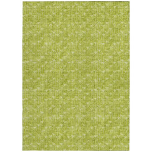 3' X 5' Moss Green Geometric Washable Non Skid Indoor Outdoor Area Rug