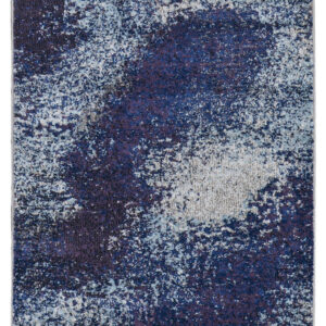 8' Blue and Purple Abstract Power Loom Runner Rug