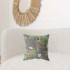 18" Green Gray Garden Zippered Suede Throw Pillow
