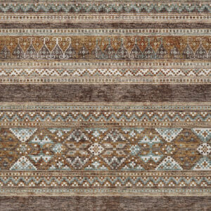 10' X 14' Chocolate And Gray Southwestern Washable Indoor Outdoor Area Rug