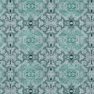 3' X 5' Teal Blue And Aqua Medallion Washable Indoor Outdoor Area Rug