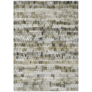 8' X 10' Taupe Beige And Tan Striped Washable Indoor Outdoor Area Rug