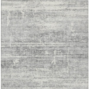 10' X 14' Silver Gray And Charcoal Abstract Washable Indoor Outdoor Area Rug