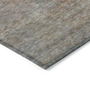 9' X 12' Gray Charcoal And Orange Abstract Washable Indoor Outdoor Area Rug