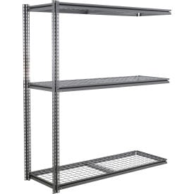 Global Industrial 3 Shelf Extra Heavy Duty Boltless Shelving Z Beam Add On 96Wx24Dx60H Wire Deck