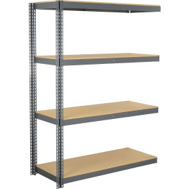 Global Industrial 4 Shelf Extra Heavy Duty Boltless Shelving Add On 72""W x 48""D x 84""H Wood Deck