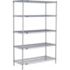 Nexel® 5 Shelf Nexelate® Silver Epoxy Wire Shelving Unit Starter 72""W x 18""D x 63""H